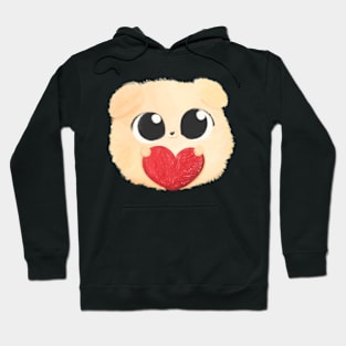 Fluffy puppy with heart Hoodie